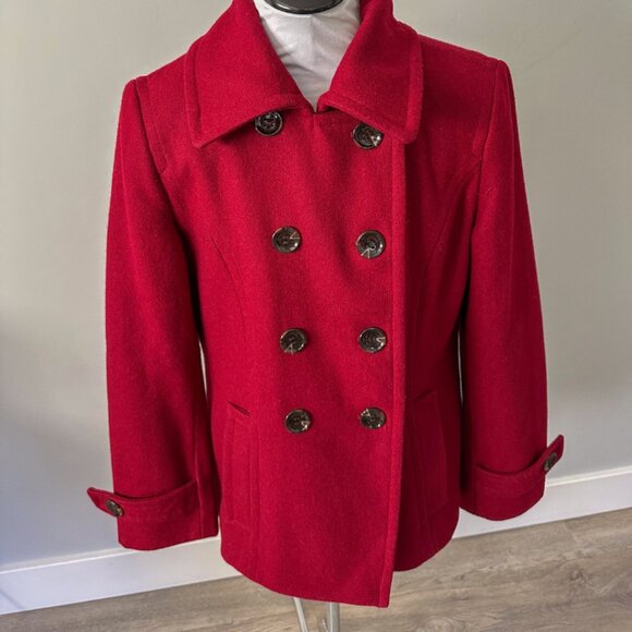 Calvin Klein Wool Double Breasted Pea Coat - Picture 2 of 12